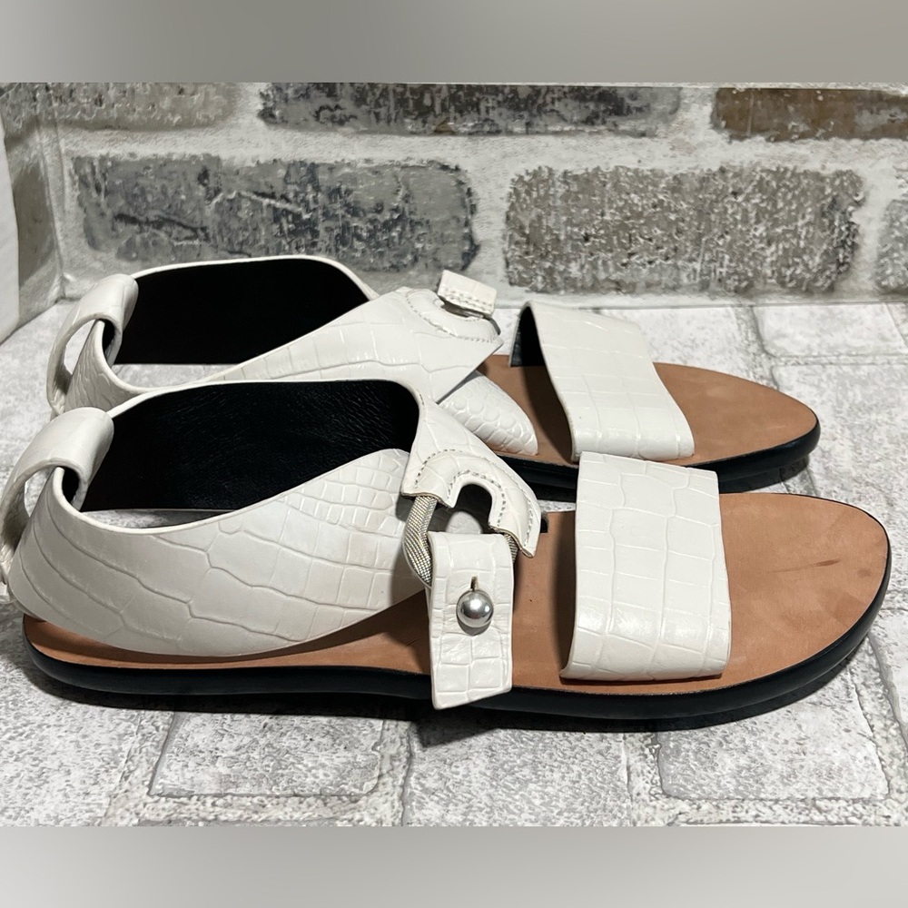 rag & bone embossed white leather strappy sandal size 37-7
